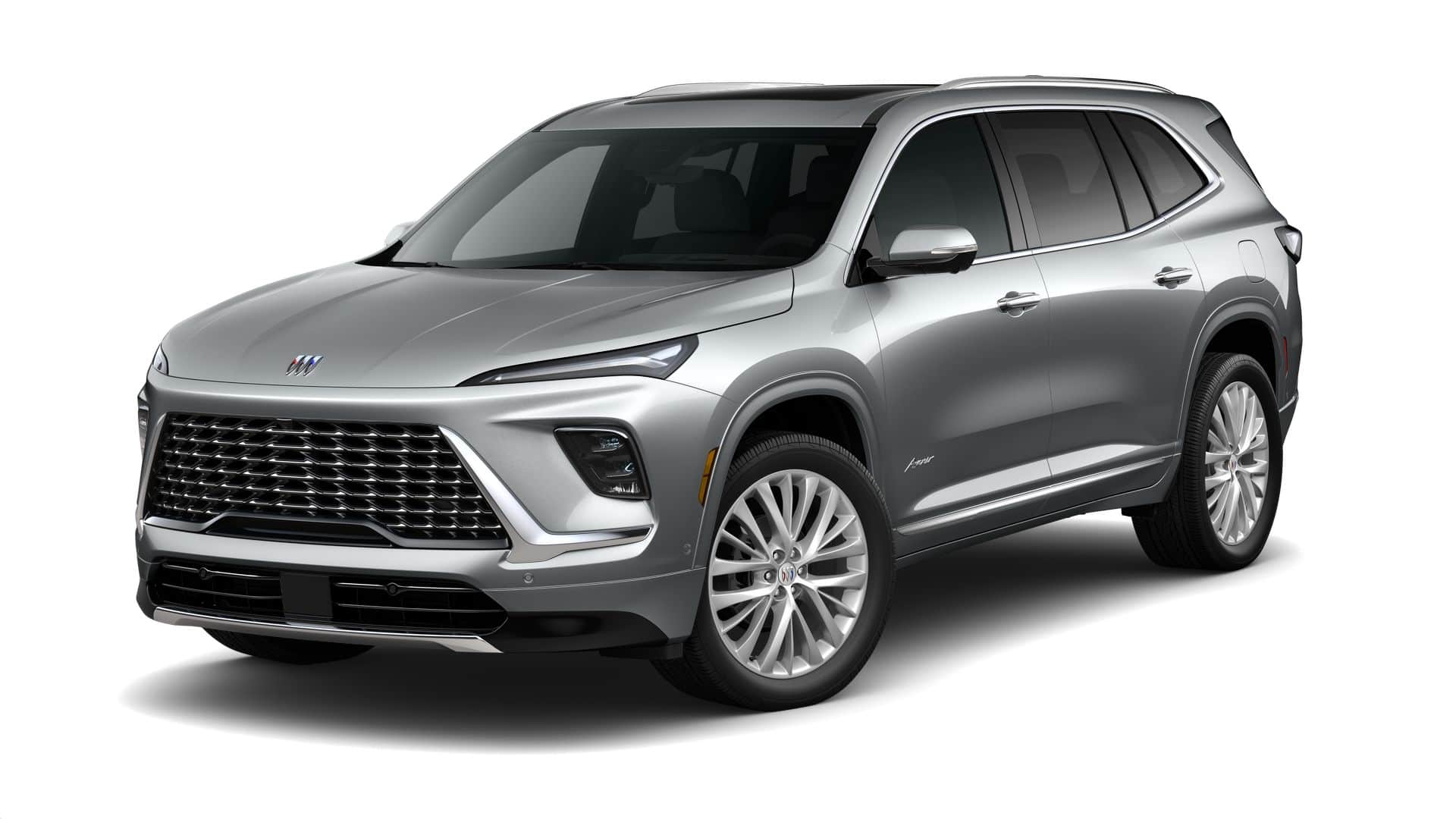 2026 Buick Enclave Avenir in Moonstone Gray Metallic — front three-quarter view